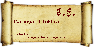 Baronyai Elektra névjegykártya